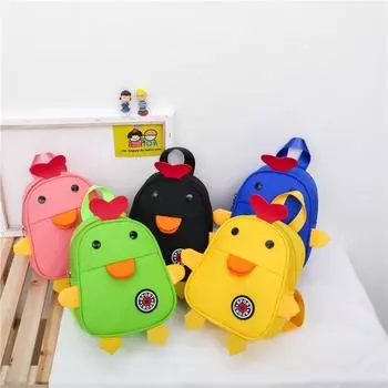 Новый детский рюкзак с рисунком из мультфильма, милый рюкзак для детского сада с уткой, маленький рюкзак для мальчиков и девочек жёлтый