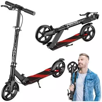 Новый детский самокат Kickboard Kick для детей, 4 уровня высоты, 8 дюймов, грузоподъемность, плечевой ремень, легкое рождественское руководство по эксплуатации на японском языке чёрный