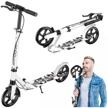 Новый детский самокат Kickboard, складной, 4 уровня, высота 8 дюймов, грузоподъемность стоя, включает плечо, легко на Рождество, японский белый