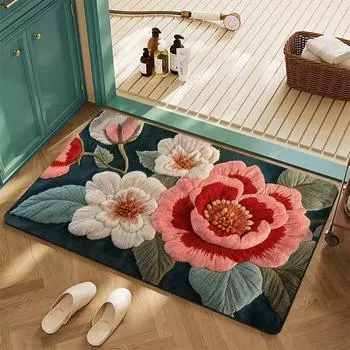 Новый диатомовый ил трехмерный впитывающий коврик для пола в ванной комнате, противоскользящий коврик для туалета, коврик для входной двери для кухни и туалета 40x60cm белый