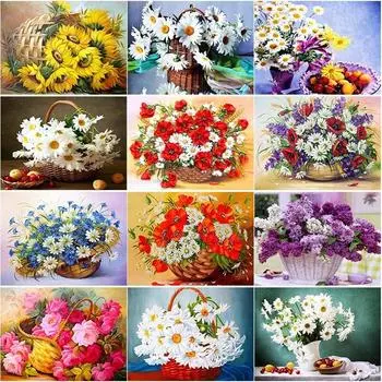 Новый DIY 5D Алмазная картина Маленький цветок ромашки Алмазная вышивка Полный круглый дрель Мозаика Домашний декор Подарок Full Round 15x20CM