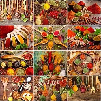 Новый DIY 5D Алмазная вышивка Цвет вкус вышивка крестиком приправа алмазная живопись закат полная круглая дрель домашний декор подарок Full Round 15x20CM