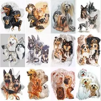 Новый DIY 5D Алмазная вышивка с изображением собаки, вышивка крестиком, пейзаж, алмазная живопись, полная квадратная круглая дрель, мозаика, домашний декор, подарок Full Round 15x20CM