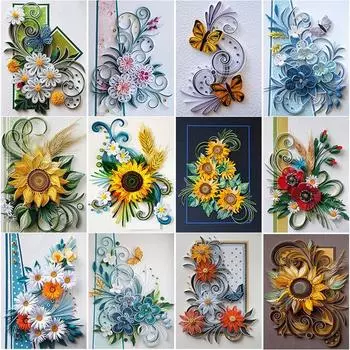 Новый DIY 5D алмазная живопись Цветочная вставка Алмазная вышивка пейзаж вышивка крестиком полная круглая дрель мозаика домашний декор подарок Full Round 15x20CM