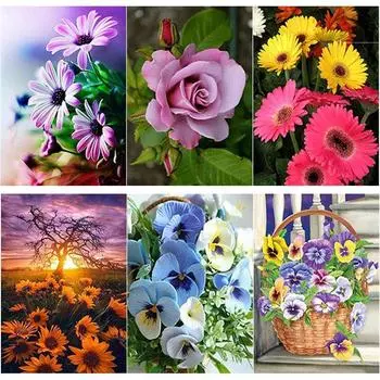 Новый DIY 5D алмазная живопись цветы Алмазная вышивка пейзажи вышивка крестиком полная круглая дрель мозаика искусство домашний декор подарок Full Round 15x20CM