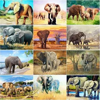 Новый DIY 5D алмазная живопись Слон Алмазная вышивка животное вышивка крестиком полная круглая дрель мозаика искусство домашний декор подарок Full Round 20x30CM