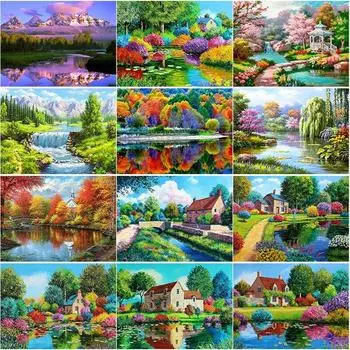 Новый DIY 5D алмазная живопись живописное озеро Алмазная вышивка пейзаж вышивка крестиком полная круглая дрель мозаика домашний декор подарок Full Round 15x20CM