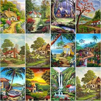 Новый DIY 5D алмазная живопись живописный домик Алмазная вышивка пейзаж вышивка крестиком пейзаж полная круглая дрель домашний декор подарок Full Round 15x20CM