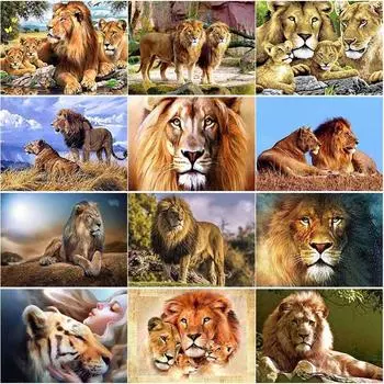Новый DIY 5D пейзаж алмазная живопись Лев Алмазная вышивка животное вышивка крестиком полная квадратная круглая дрель мозаика домашний декор подарок Full Round 15x20CM