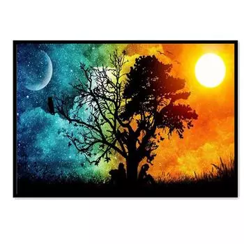 Новый Diy алмазная живопись закат дерево 5D полный круглый горный хрусталь вышивка крестом ручная вышивка гостиная украшение стены живопись 45X30cm
