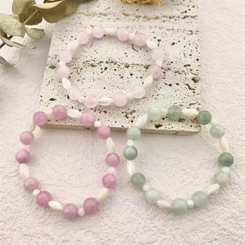 Новый дизайн, браслет из ракушек неправильной формы для женщин, модный браслет из натурального камня и хрусталя, ювелирные изделия ручной работы, модные подарки для вечеринок