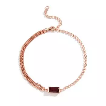 Новый дизайн цепочки из натурального граната, винтажный модный бутик для девочек, ювелирные изделия из стерлингового серебра 925 пробы, подарок 22CM красный