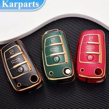 Новый дизайн, чехол для автомобильного ключа из ТПУ, брелок для A3 8L 8P A4 B6 B7 B8 A6 C5 C6 4F RS3 Q3 Q7 TT 8L 8V S3, защитный держатель без ключа белый