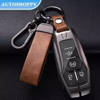 Новый дизайн, чехол для автомобильного ключа из сплава, чехол-брелок для Ford Fusion Mondeo Mustang F-150 Explorer Edge 2015-2018, защитный чехол-брелок серый