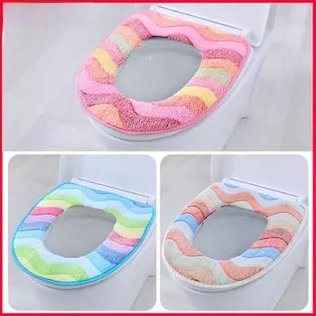 Новый дизайн Главная Подушка для унитаза Подогреватель сиденья Подушка клейкая мягкая Крышка для унитаза застежка-молния утолщенная Милый коврик для туалета Чехлы для унитаза Подкладка розовый