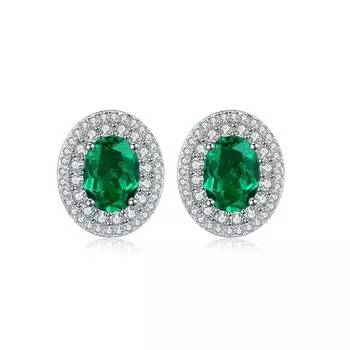 Новый дизайн, изысканные уникальные серьги из стерлингового серебра 925 пробы с зеленым лабораторным изумрудом, свадебные украшения