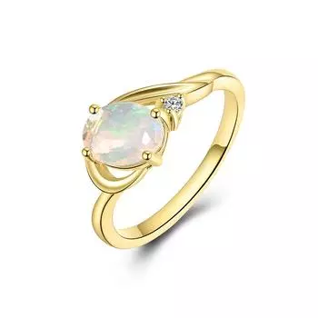 Новый дизайн, кольцо с натуральным опалом, овальное кольцо 6*8 мм, настоящий цветной камень, серебро 925 пробы, изысканные ювелирные изделия для женщин, хороший подарок us ring size 6# белый