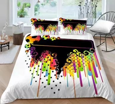 Новый дизайн, комплекты постельного белья с футбольным принтом, комплект пододеяльников с 3D принтом, американский домашний текстиль, мягкие дышащие мягкие покрывала Single 135x200cm