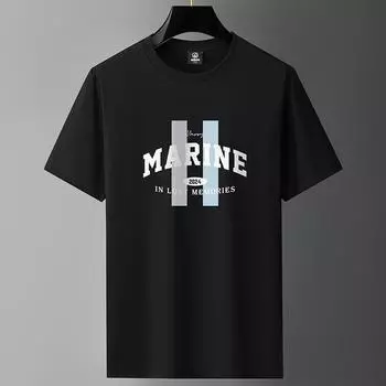 Новый дизайн M-6XL, мужская футболка с короткими рукавами из чистого хлопка, повседневная футболка для мальчиков с круглым вырезом