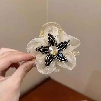 Новый дизайн Марлевый материал Украшение для волос в форме цветка Зажим для волос в форме цветка Акула Зажим для фиксации прически Хвост Пучок