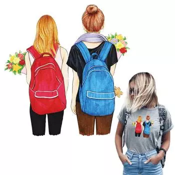 Новый дизайн, моющиеся железные накладки, термопереносные наклейки для футболок, джинсов, студенческие наклейки, сделай сам, сделай сам 19.5x20.5cm