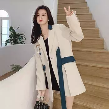 Новый дизайн Niche Blazer женский весенне-осенний повседневный свободный костюм S белый