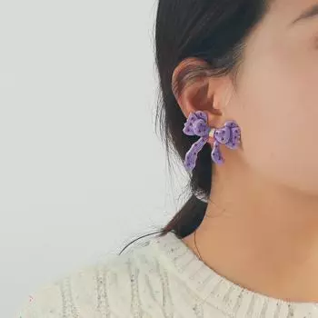 Новый дизайн ниши Fairy Bow 2024: Милые серьги INS Style для дам, разноцветные, фиолетовые зелёный