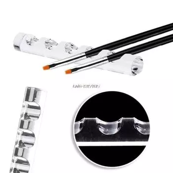 Новый дизайн ногтей 5 сеток акриловая прозрачная стойка полка для кисти для рисования держатель для ручки