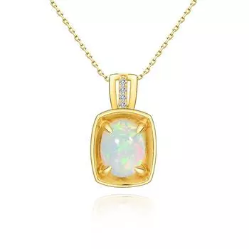 Новый дизайн, подвеска из натурального опала, овальное ожерелье 7*9 мм, изысканные ювелирные изделия, серебро 925 пробы, подарок для женщин M белый