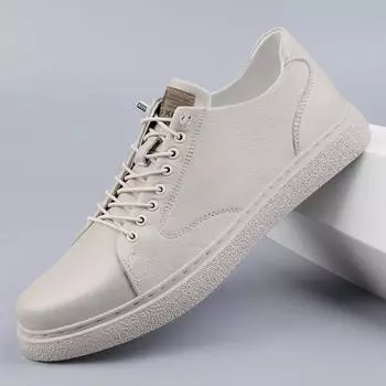 Новый дизайн повседневной обуви для активного отдыха мужские кроссовки простые теннисные мужские скейтбордные мужские туфли из натуральной кожи мужские треккинговые туфли 38 бежевый