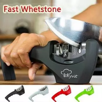 Новый дизайн, профессиональная точилка, кухонный точильный камень, шлифовальный камень, вольфрамовый алмазный керамический трехступенчатый точильный камень, бытовой инструмент чёрный