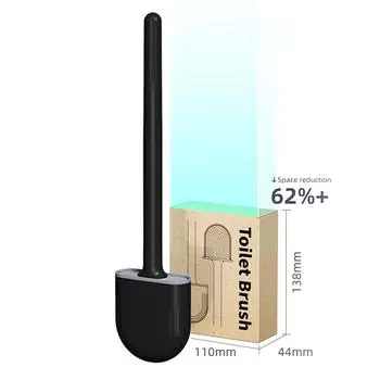 Новый дизайн Sanga, дешевая мини-пластиковая черная силиконовая гибкая щетка для чистки унитаза и держатель для небесно-голубой