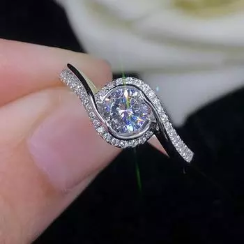 Новый дизайн, свадебные аксессуары, женское кольцо с круглым цирконием AAA, изящные обручальные кольца, новые модные украшения 10