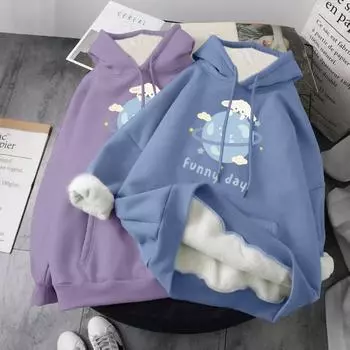 Новый дизайн, толстовка большого размера с принтом, толстовка с капюшоном, новый корейский Harajuku, повседневный корейский пуловер в стиле ретро, свободный женский топ в студенческом стиле S бежевый