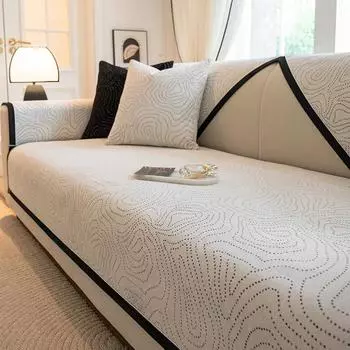 Новый дизайн, универсальная подушка для дивана на все времена года, минималистичный противоскользящий чехол для дивана, устойчивый к царапинам от кошек, чехол для дивана с поперечным тиснением 70x70cm 1pcs