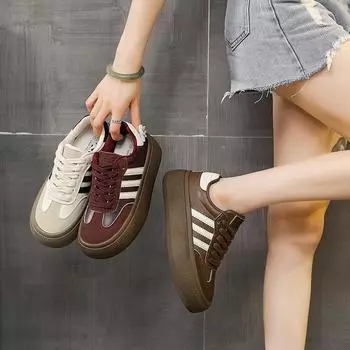 Новый дизайн, весна, новые толстые белые женские ретро корейские уличные спортивные повседневные женские спортивные туфли 35