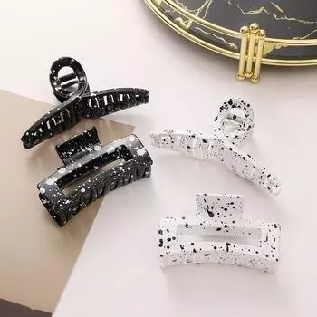 Новый дизайн, заколка для волос с когтями, черно-белые заколки для волос с принтом чернил, коготь для волос, краб, заколки для девочек, головные уборы, аксессуары для волос