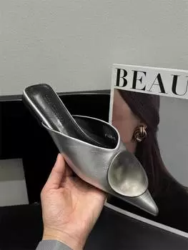 Новый дизайн женских роскошных мокасин, модные туфли с острым носком, женские весенние черные балетки, женские сандалии 35