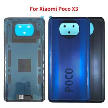 Новый для Xiaomi POCO X3 NFC Global Version задняя батарея стеклянный корпус задней двери с синий
