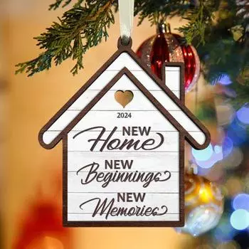 Новый домашний орнамент, деревянное украшение ручной работы на новоселье, рождественская елка, стеклянная настенная подвеска на окно B
