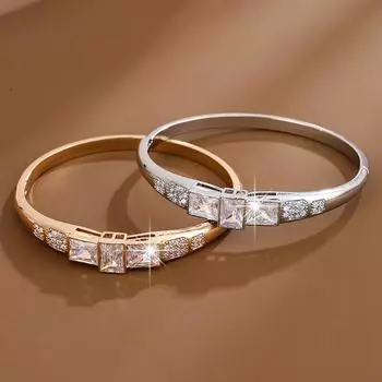 Новый доступный роскошный модный браслет с микро инкрустацией цирконом Ins в холодном стиле ретро, повседневный темпераментный браслет «Джокер» для подруги золотой