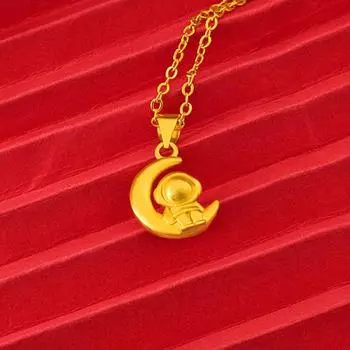 Новый древний метод переноса бусины астронавт кулон мужской астронавт ожерелье DIY аксессуары кулон 40CM золотой