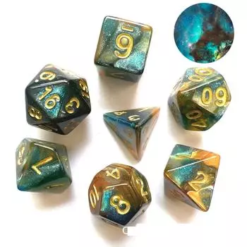 Новый двухцветный многоликий дракон и игра в подземелье, настольная игра в кости, цвет (7 штук в комплекте)