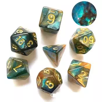 Новый двухцветный многоликий дракон и игра в подземелье, настольная игра в кости, цвет (7 штук в комплекте) фиолетовый
