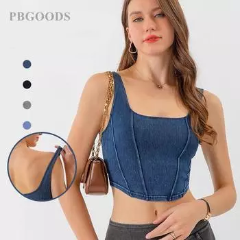 Новый джинсовый жилет для женщин, упражнения для йоги S чёрный