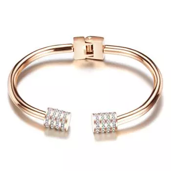 Новый европейский и американский индивидуальный модный женский открытый браслет из титановой стали с популярным орнаментом из розового золота розового золота