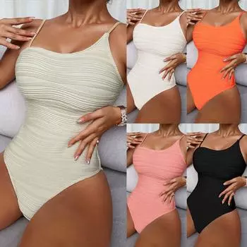 Новый европейский и американский консервативный цельный купальник с подвязками для женщин, обтягивающий купальник бикини для горячего источника S