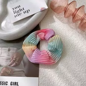 Новый европейский и американский стиль Tie-Dye Knot Cross Hairband Полосатая широкая повязка на голову Плиссированные резинки для волос Женские аксессуары для волос