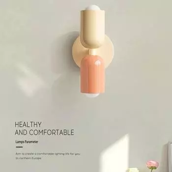 Новый европейский креативный светодиодный настенный светильник с двумя лампами и мягким светом, с процессом покраски железа, без мерцания, видео атмосфера Without bulb
