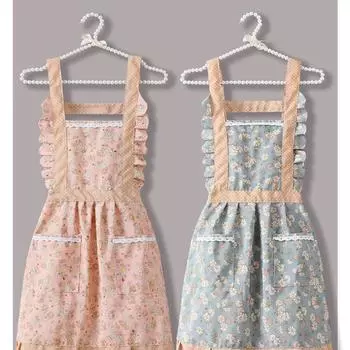 Новый фартук из кружевного полотна, стиль принцессы, дышащая талия, фартук для приготовления пищи, обеденная и рабочая одежда, кухонный фартук 70*95cm